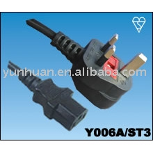 UK cables 13amp IEC cable de alimentación con enchufe con fusible superior